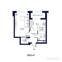 ЖК Атмосфера — 1-ком 39,6 м² (null)