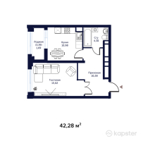 ЖК Атмосфера — 1-ком 42,3 м² (null)