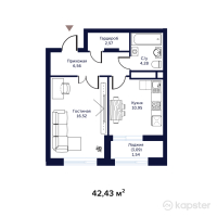 ЖК Атмосфера — 1-ком 42,4 м² (null)