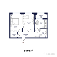 ЖК Атмосфера — 2-ком 58,9 м² (null)