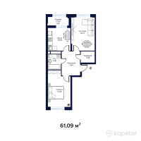 ЖК Атмосфера — 2-ком 61,1 м² (null)