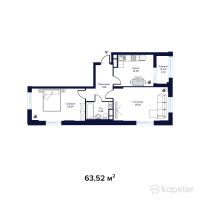 ЖК Атмосфера — 2-ком 63,5 м² (null)