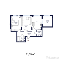 ЖК Атмосфера — 2-ком 71,1 м² (null)