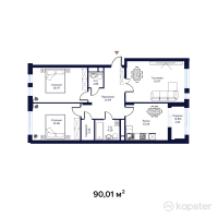 ЖК Атмосфера — 3-ком 90 м² (null)