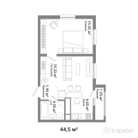 ЖК Eco Park Alatau — 2-ком 44,5 м² (от 25 810 000 тг)