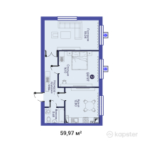 ЖК Asar House IV — 2-ком 60 м² (от 23 388 300 тг)