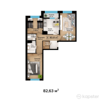 ЖК Angleterre — 3-ком 82,6 м² (null)