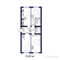 ЖК Zhanuya — 3-ком 76,4 м² (от 27 313 253 тг)