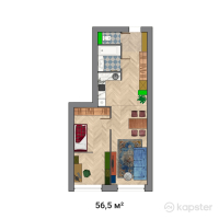 ЖК КӨКТЕМ — 2-ком 56,5 м² (null)