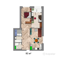 ЖК КӨКТЕМ — 3-ком 82 м² (null)