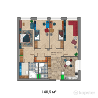 ЖК КӨКТЕМ — 4-ком 140,5 м² (null)