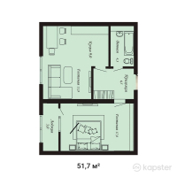ЖК Версаль — 1-ком 51,7 м² (null)