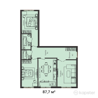 ЖК Версаль — 3-ком 87,7 м² (null)
