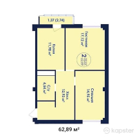 ЖК Turan Plaza — 2-ком 62,9 м² (null)