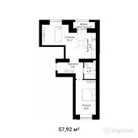ЖК Aisafa — 1-ком 57,9 м² (от 34 752 000 тг)
