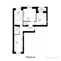 ЖК Aisafa — 3-ком 93,6 м² (от 57 114 300 тг)