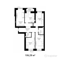ЖК Aisafa — 4-ком 106,3 м² (от 62 705 200 тг)