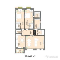 ЖК Aiteke Bi Residence — 3-ком 126,4 м² (null)