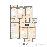 ЖК Aiteke Bi Residence — 5-ком 149,6 м² (null)