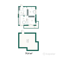 ЖК Jardin — 2-ком 79,4 м² (от 61 138 000 тг)