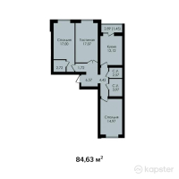 ЖК Inju City — 3-ком 84.6 м² (от 40,622,400 тг)