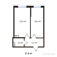 ЖК Buta Legend — 1-ком 51,8 м² (от 29 785 000 тг)