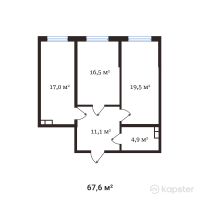 ЖК Buta Legend — 2-ком 67,6 м² (от 38 194 000 тг)