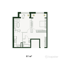 ЖК Vertex Garden — 1-ком 61 м² (null)