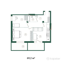 ЖК Jardin — 3-ком 69,2 м² (от 51 900 000 тг)
