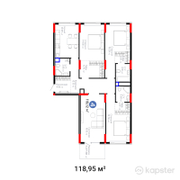 ЖК UIA. BIRLIK — 4-ком 119 м² (от 56 801 004 тг)