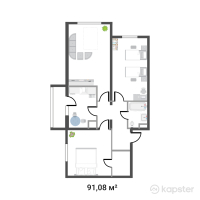 ЖК Korkem Akkent — 3-ком 91,1 м² (от 48 272 400 тг)
