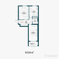 ЖК One House — 2-ком 57,3 м² (null)