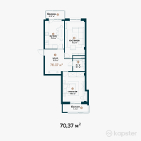 ЖК One House — 2-ком 70,4 м² (null)