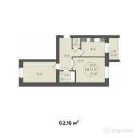 ЖК Kerey Comfort — 2-ком 62.2 м² (от 23,620,800 тг)