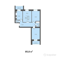 ЖК Kerey Comfort — 3-ком 85.8 м² (от 32,604,000 тг)