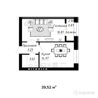 ЖК Boston Comfort House 2 — 1-ком 39.5 м² (от 10,756,869 тг)