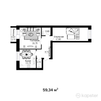 ЖК Boston Comfort House 2 — 2-ком 59.3 м² (от 16,151,635 тг)