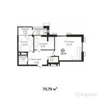 ЖК Жулдыз — 2-ком 70,8 м² (null)