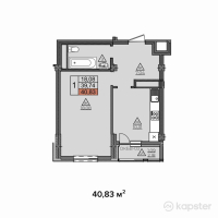 ЖК Anisa — 1-ком 40.8 м² (от 16,740,400 тг)