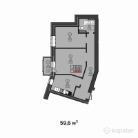 ЖК Anisa — 2-ком 59.6 м² (от 24,436,000 тг)