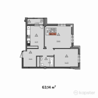 ЖК Anisa — 2-ком 63.1 м² (от 25,887,500 тг)