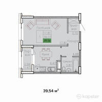 ЖК Sat City — 1-ком 39.5 м² (от 20,929,800 тг)