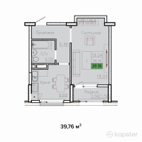 ЖК Sat City — 1-ком 39.8 м² (от 20,982,800 тг)