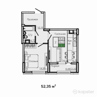 ЖК Sat City — 2-ком 52.4 м² (от 22,600,000 тг)