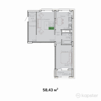 ЖК Sat City — 2-ком 58.4 м² (от 30,994,500 тг)