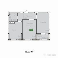 ЖК Sat City — 2-ком 58.9 м² (от 31,148,300 тг)