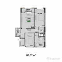 ЖК Sat City — 3-ком 83.6 м² (от 44,149,000 тг)