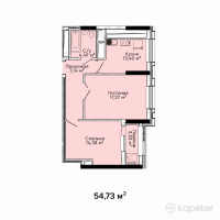 ЖК ArmanTau Comfort 2 — 2-ком 54.7 м² (от 23,533,900 тг)