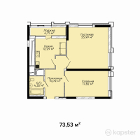 ЖК ArmanTau Comfort 2 — 2-ком 73.5 м² (от 31,617,900 тг)