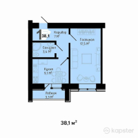 ЖК Sapphire — 1-ком 38,1 м² (null)